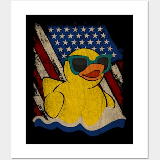 Vintage USA Flag Patriotic Rubber Duck Posters and Art